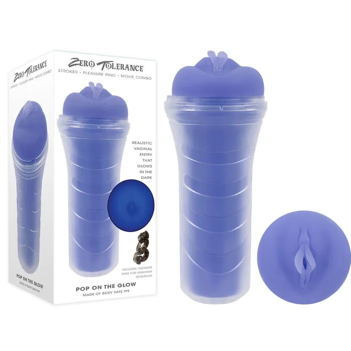 Zero Tolerance POP ON THE GLOW Glow In Dark Purple Vagina Stroker Purple Zero Tolerance Main image