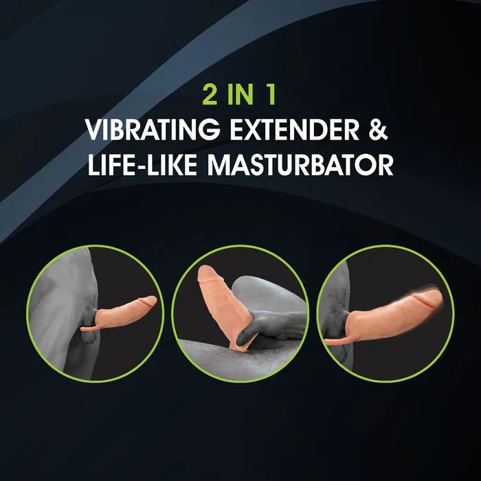 Excellent Power Extendor Vibrating Penis Extender & Stroker 2 Inch Flesh Secondary image