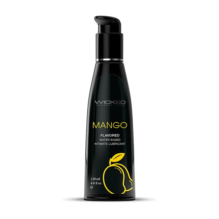 Wicked Aqua Mango Flavoured Water Based Lubricant 2 Oz Bottle Wicked