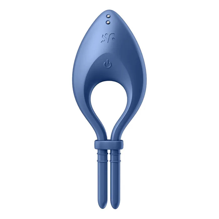 Satisfyer Bullseye Vibrating Adjustable Lasso Cock Ring Blue Satisfyer