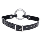EDGE Interchangeable Ring Gag Mouth Gag Restraint With 2 Interchangeable Pieces Black Sportsheets