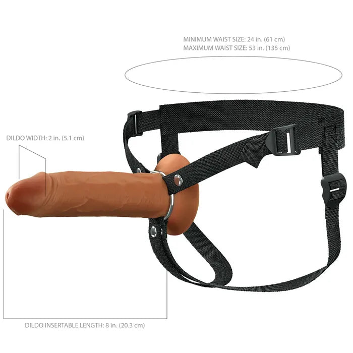 FX Elite 8'' Silicone Hollow Strap-On - Flesh - Flesh 20 cm Hollow Strap-On Pipedream