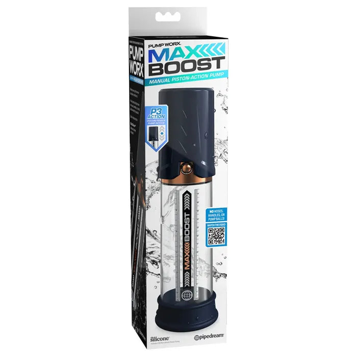 Pipedream Pump Worx Max Boost Penis Pump Blue Pipedream