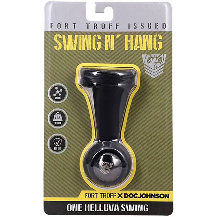 Doc Johnson Fort Troff Swing N' Hang Weighted Ball Tugger Black Doc Johnson