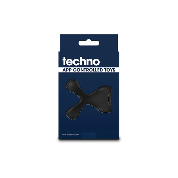 NS Novelties Techno Strobe USB Rechargeable Vibrating Cock Ring With App Control Black NS Novelties
