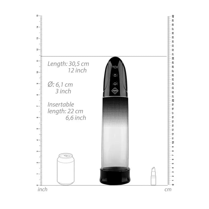 Shots Toys Pumped Automatic USB Rechargeable Powered Penis Luv Pump Black Shots Toys