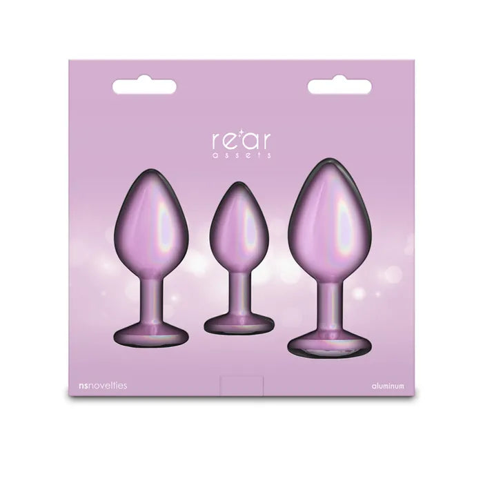 NS Novelties Rear Assets Trainer Kit Metallic Butt Plugs Set Of 3 Sizes NS Novelties