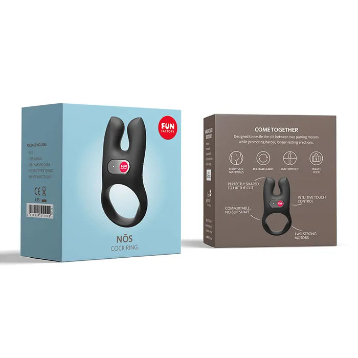 Fun Factory NOS Black USB Rechargeable Vibrating Cock Ring Black Fun Factory
