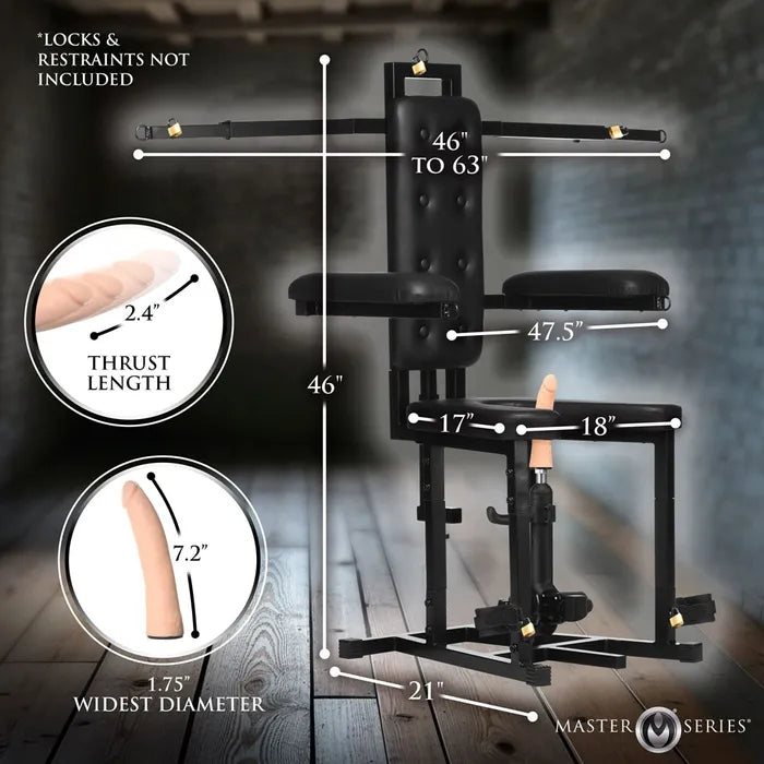 XR Brands Master Series Deluxe nforcer Chair With Mains Powered Sex Machine Secondary image
