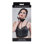SPORTSHEETS Velvet Noir Collar & Leash Black Sportsheets