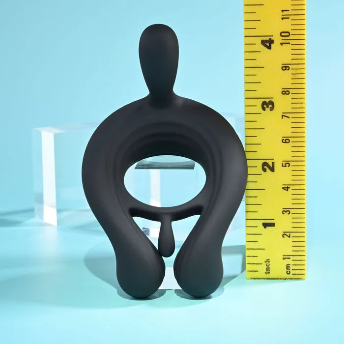 Playboy Pleasure TRIPLE PLAY USB Rechargeable Cock Ring With Wireless Remote Black Playboy Pleasure