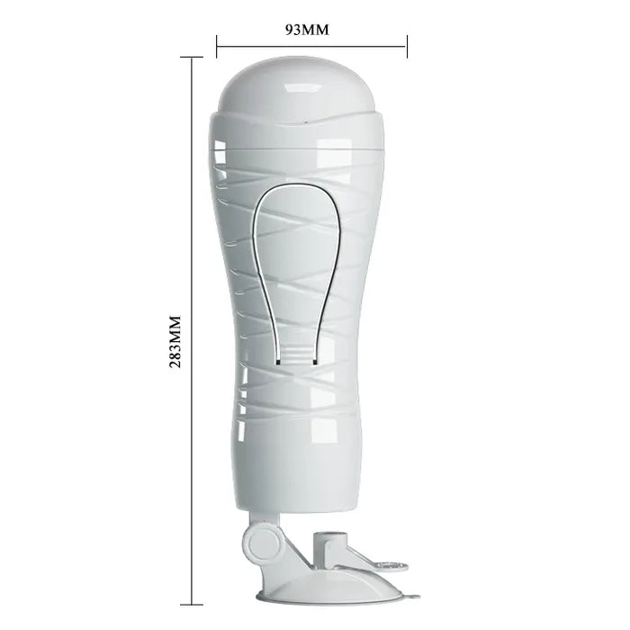 CRAZY BULL FLORA Vibrating Stroker USB Rechargeable Vibrating Squeezeable Vagina Stroker With Suction Base Flesh Crazy Bull