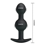 Party Up JAMES Beaded Butt Plug 10.4cm Black Party Up