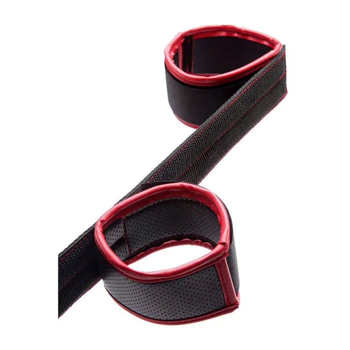 Adam & Eve Scarlet Couture Spreader Bar Restraint Black / Red Adam & Eve
