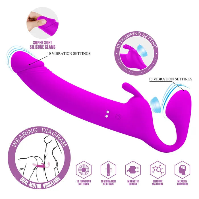 Party Up OLIVER USB Rechargeable Strapless Strap On 28.3cm Secondary image