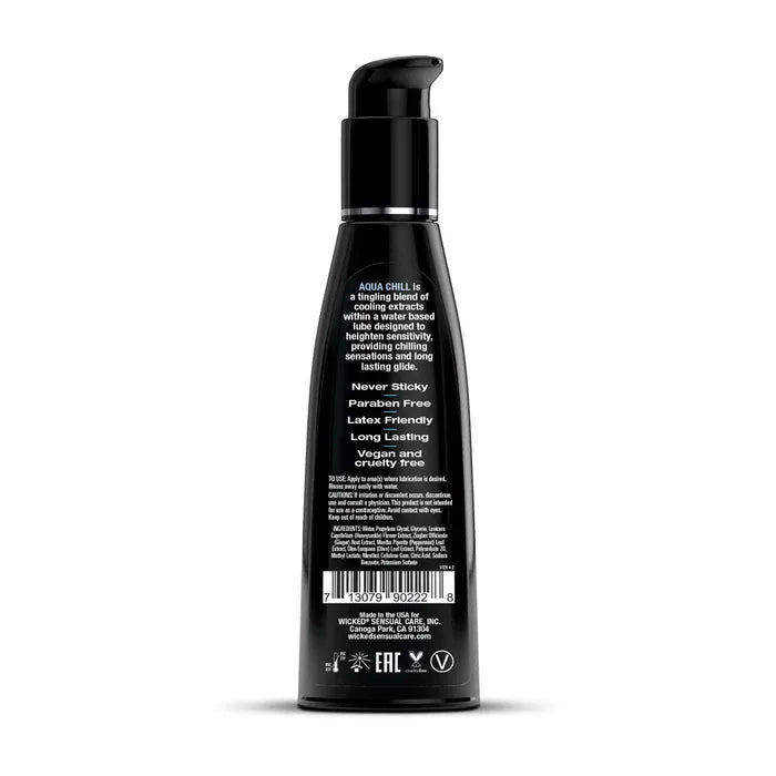 Wicked Aqua Chill Cooling Water Based Lubricant 4 Oz Bottle Secondary image