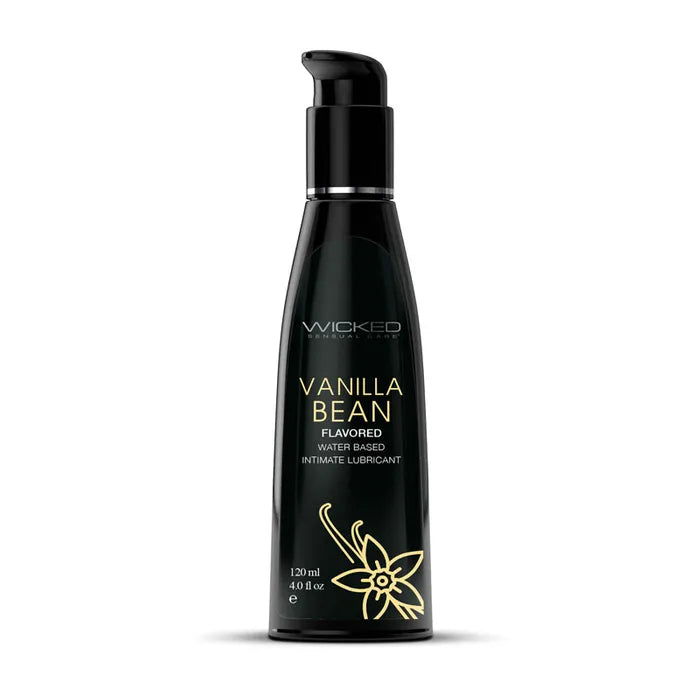 Wicked Aqua Vanilla Bean Flavoured Water Based Lubricant 2 Oz Bottle Wicked