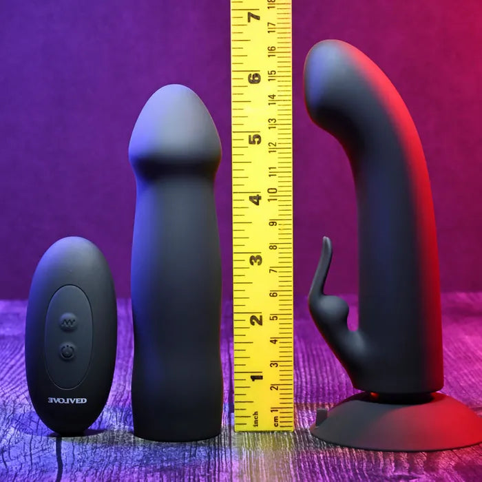 Evolved HEAVENLY HARNESS - Black USB Rechargeable Strap-On Kit Evolved