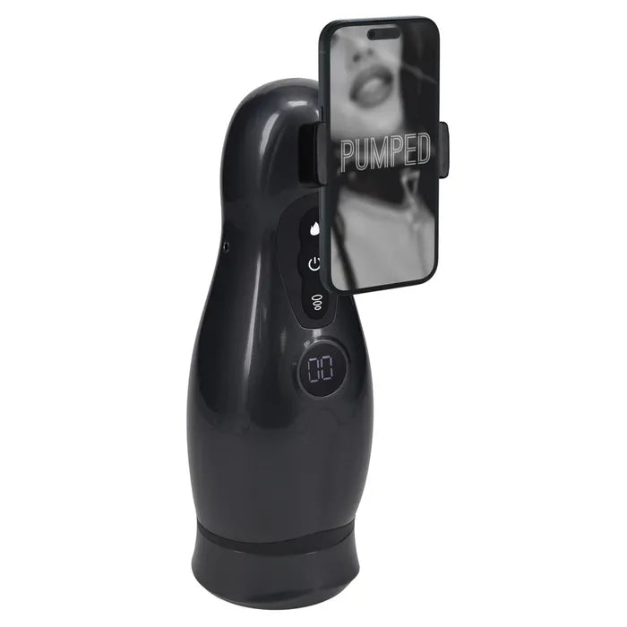 PUMPED Virtuo Gunmetal USB Rechargeable Sucking & Vibrating Auto Masturbator Shots Toys Main image