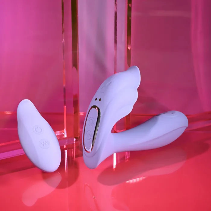 Playboy Pleasure LILAC FANTASY USB Rechargeable Tapping Vibrator With Remote Playboy Pleasure