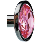 Adam & Eve Silver Medium Metal Butt Plug With Pink Gem 8.2cm Adam & Eve