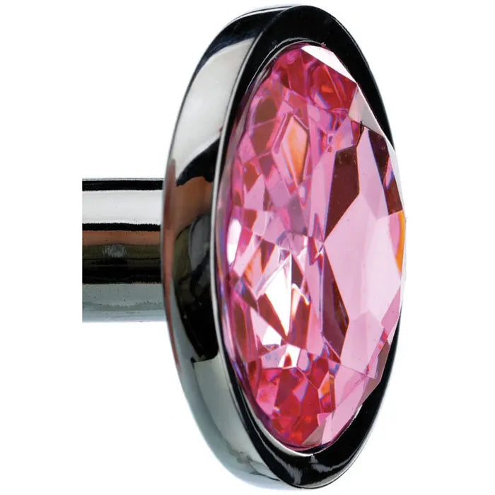 Adam & Eve Silver Medium Metal Butt Plug With Pink Gem 8.2cm Adam & Eve