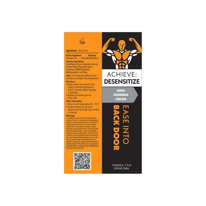 Little Genie Achieve Desensitize Anal Numbing Cream 44ml Tube Little Genie