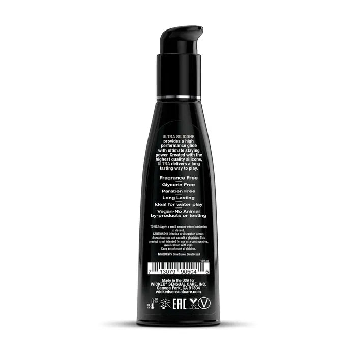 Wicked Ultra Silicone Lubricant 4 Oz Bottle Wicked