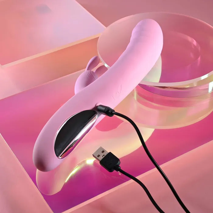 Playboy Pleasure RUB ME RIGHT USB Rechargeable Thrusting Rabbit Vibrator Playboy Pleasure