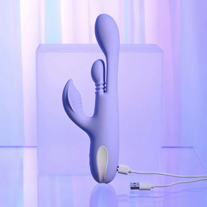 Playboy Pleasure NUBBIN RUBBIN USB Rechargeable Thrusting Rabbit Vibrator Playboy Pleasure