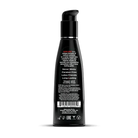 Wicked Aqua Heat Warming Water Based Lubricant 4 Oz Bottle Wicked