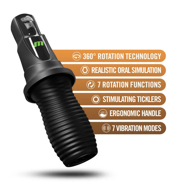 Blush Novelties M For Men 3rd Base USB Rechargeable Vibrating & Rotating Auto Stroker Blush Novelties