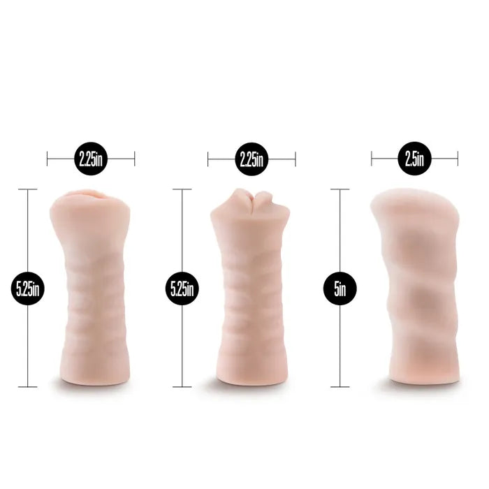 Blush Novelties M For Men Self Lubricating Vibrating Strokers 3 Pack Blush Novelties