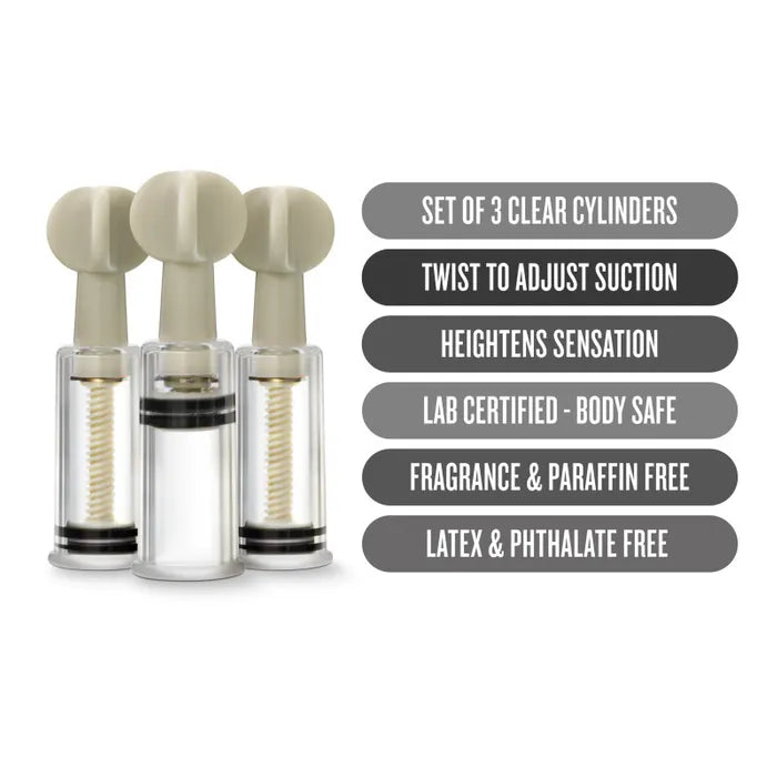 Blush Novelties Temptasia Clit & Nipple Twist Suckers Set Of 3 Secondary image