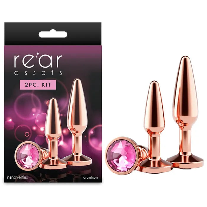 NS Novelties Rear Assets Tapered Trainer Kit Metal Butt Plugs Set Of 2 Sizes NS Novelties