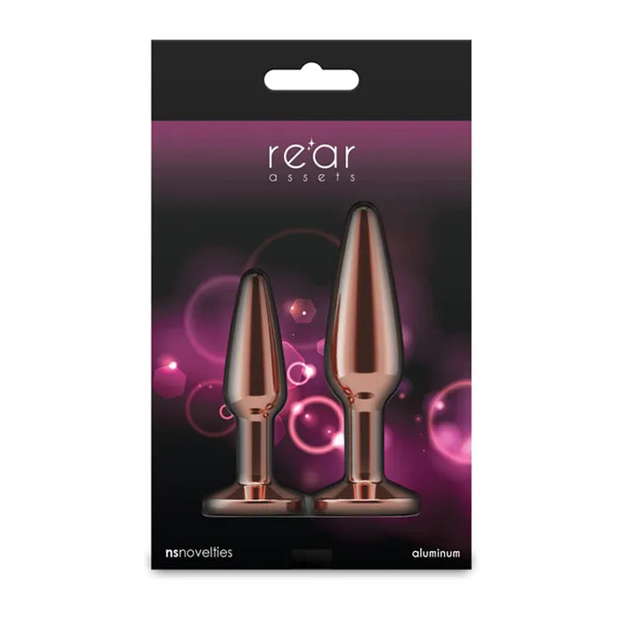 NS Novelties Rear Assets Tapered Trainer Kit Metal Butt Plugs Set Of 2 Sizes NS Novelties