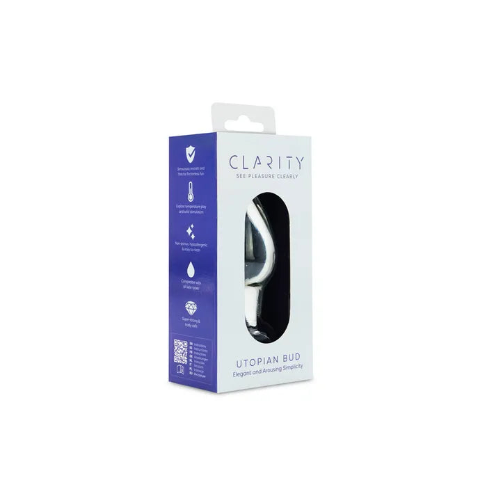 Creative Conceptions Clarity Utopian Bud Glass Butt Plug 8.9cm Creative Conceptions