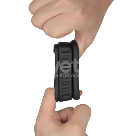Lovetoy Pinnacle Pro Twin Grip Enhancer Cock & Balls Ring Black Lovetoy