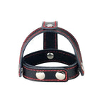 Lovetoy Bondage Fetish T Style Leather Cock Ring With Ball Divider Cock Ring Black Lovetoy