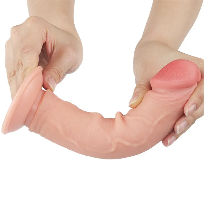 Lovetoy Sliding Skin Dual Layer Dong With Flexible Skin 8 Inch Flesh Lovetoy