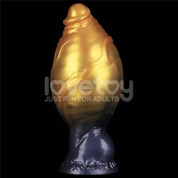 Lovetoy Aerosx Dual Density Inflatable Inflatable Fantasy Dildo 7.5 Inch Gold / Blue Secondary image
