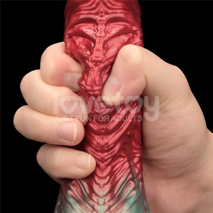 Lovetoy Aerosx Dual Density Inflatable Inflatable Fantasy Dildo 8 Inch Red / Green Lovetoy