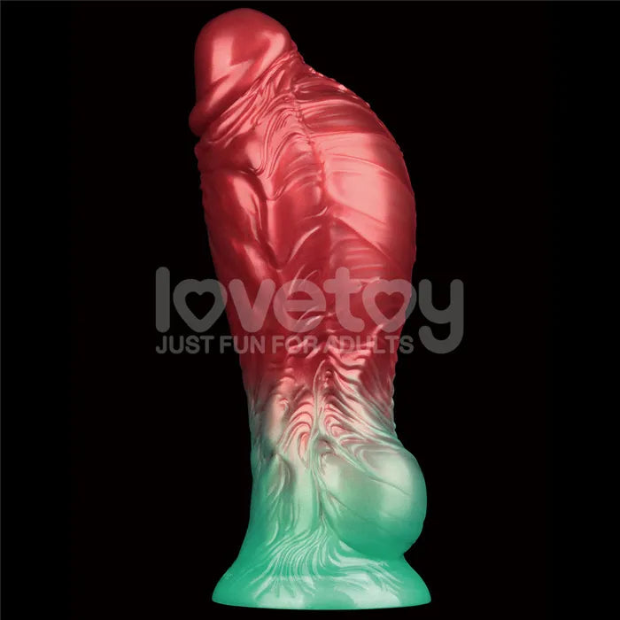 Lovetoy Aerosx Dual Density Inflatable Inflatable Fantasy Dildo 8 Inch Red / Green Secondary image