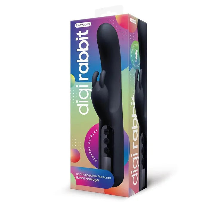 Bodywayd Digi Rabbit USB Rechargeable Rabbit Vibrator 23cm Black Bodywand