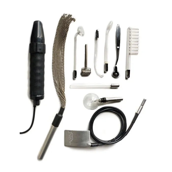 Stockroom KinkLab Agent Noir Neon Wand Kit E-Stim Kit 11 Piece Set Stockroom