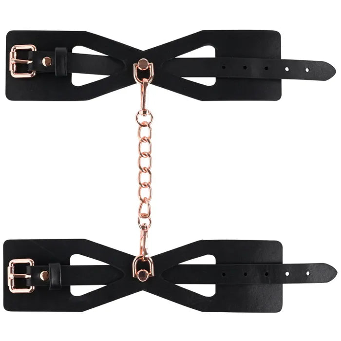 Sportsheets Sex & Mischief Brat Handcuffs Gold Restraints Black / Rose Secondary image