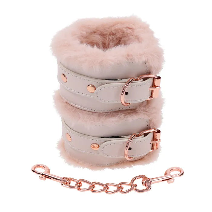 Sportsheets Sex & Mischief Peaches n CreaMe Fur Handcuffs Restraints Peach Sportsheets