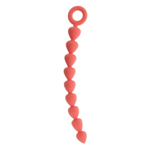 Sex & Mischief Peaches N CreaMe Silicone Anal Beads 23cm Peach Sportsheets