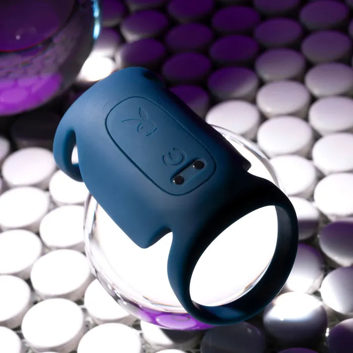 Playboy Pleasure JET PACK Dark Blue USB Rechargeable Vibrating Penis Harness Playboy Pleasure
