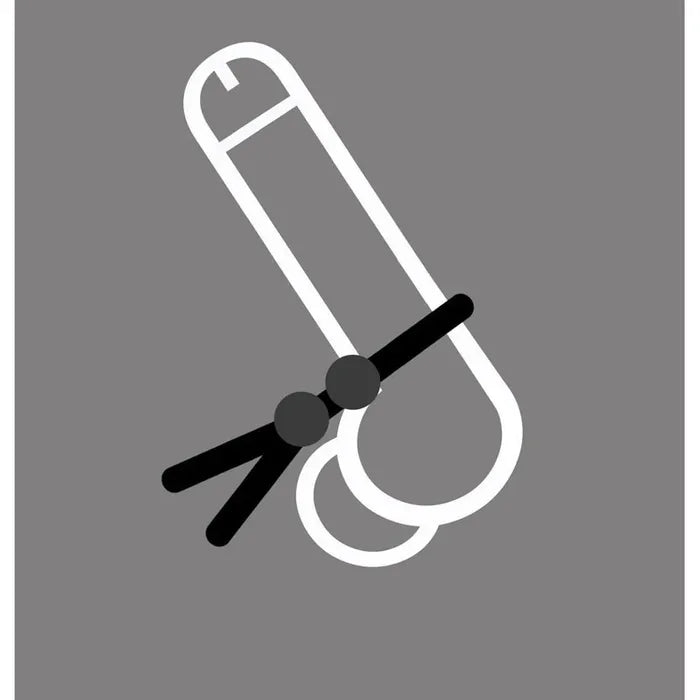 C1 Releasing Boneyard Cock Leash Double Adjustable Lasso Cock Ring Black C1 Releasing